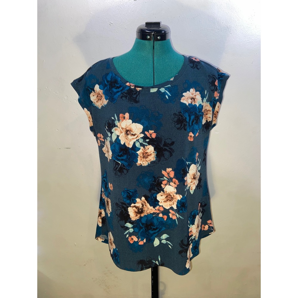 Elle Womens Floral Cap Sleeve Blouse Garden Fairy Summer Chintz Twee Cottagecore